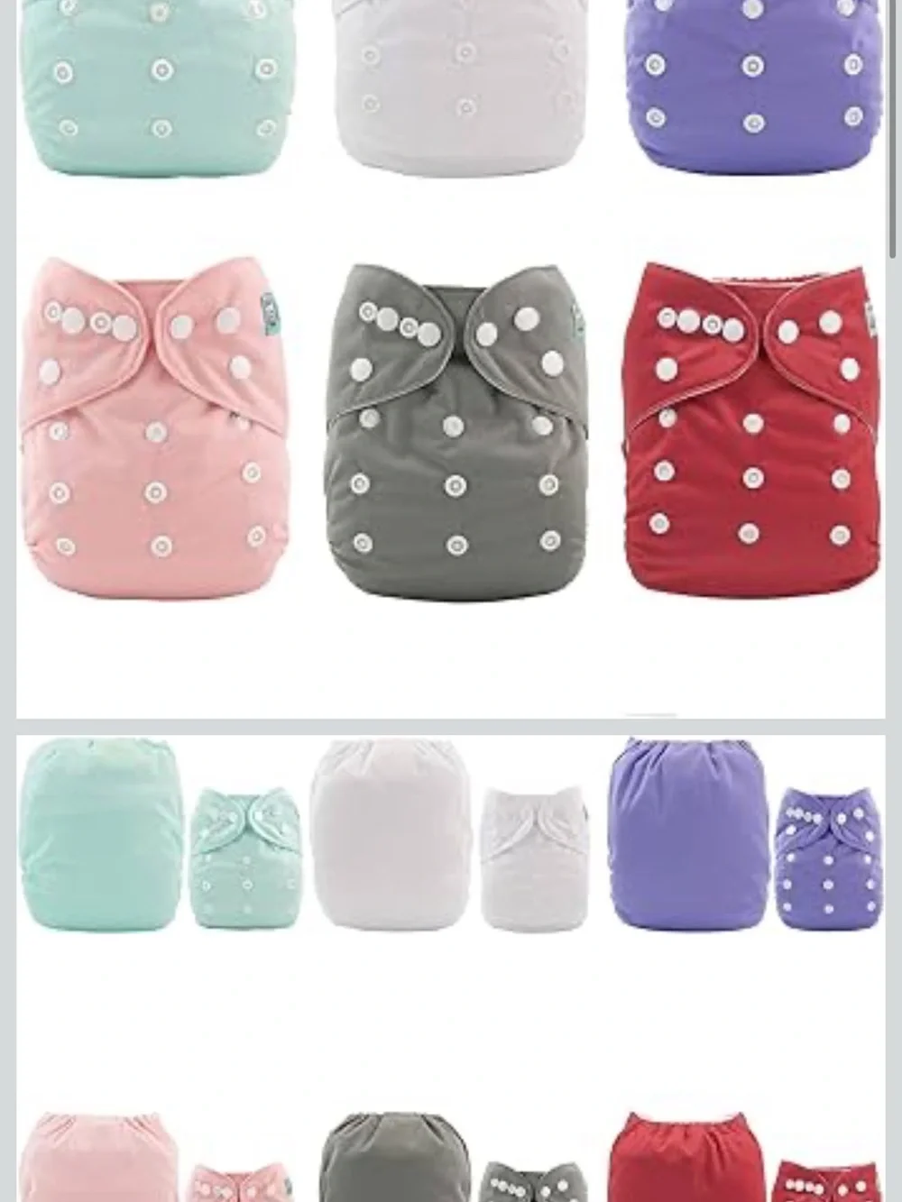 NEVER USED Reusable Snap Cloth Diaper Covers with Inserts